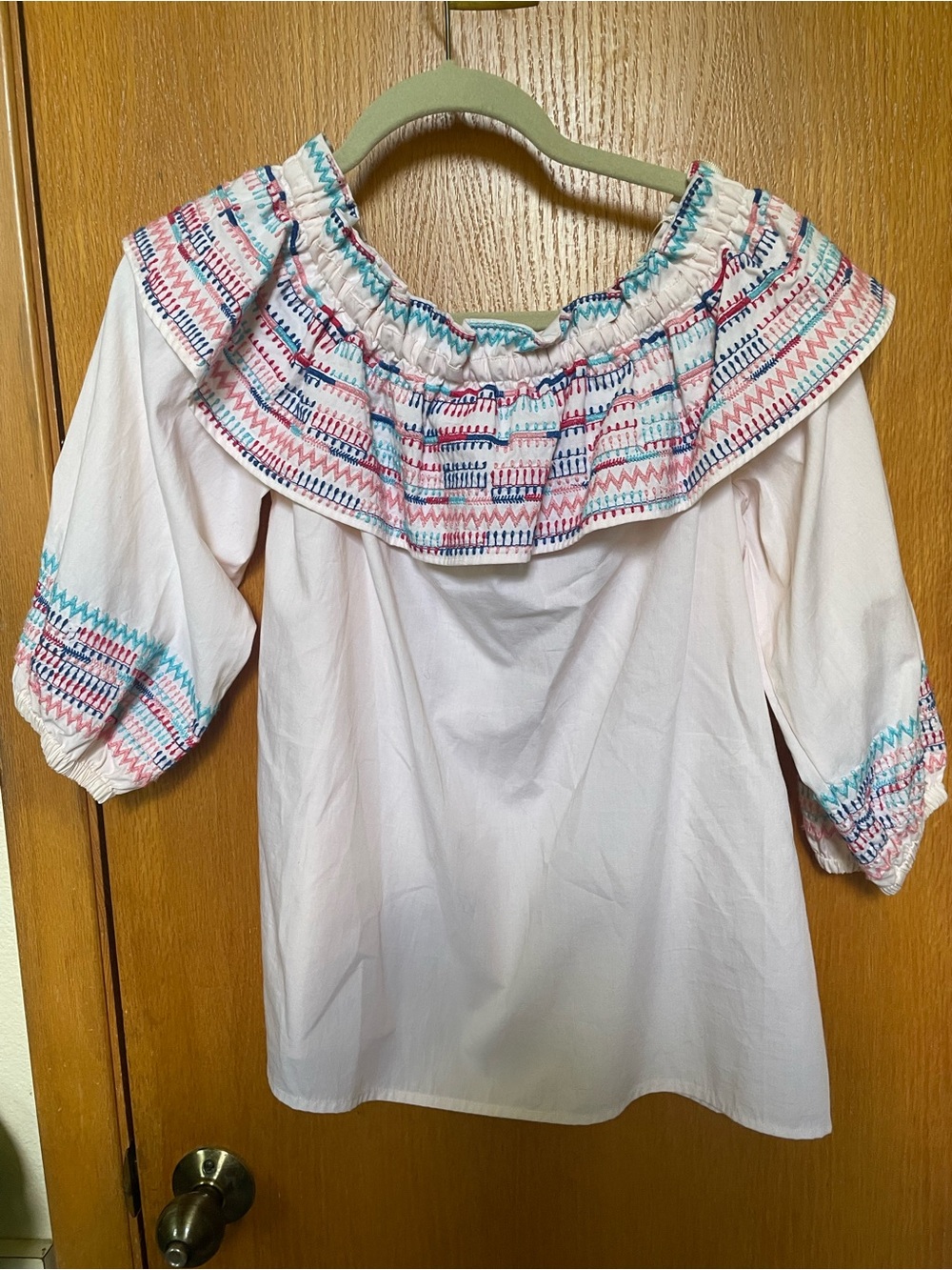 Parker NWT Embroidered Women's Top in Light Pink with Multicolor Accents